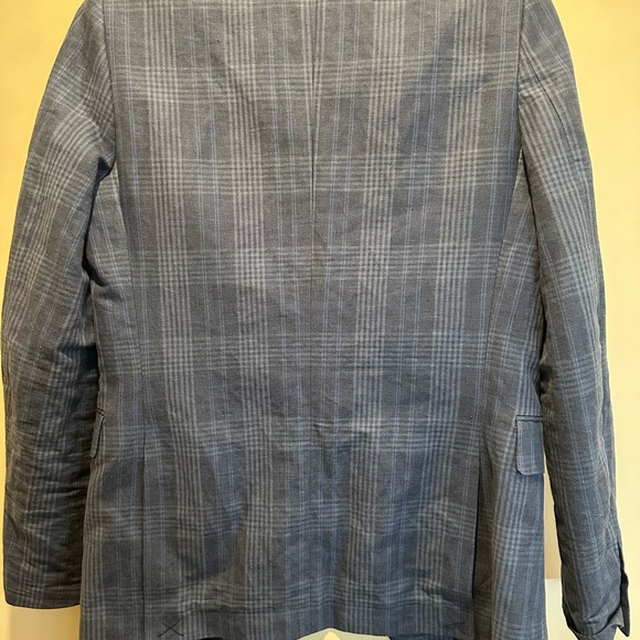 Men's Blue Plaid Blazer - Picture 4 of 7
